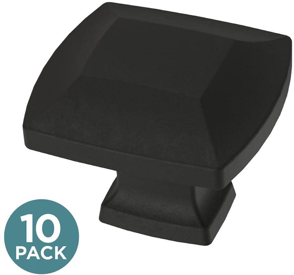 Liberty Scalloped Footing 1-3/16 in. (30 mm) Matte Black Rectangular Cabinet Knob (10-Pack)