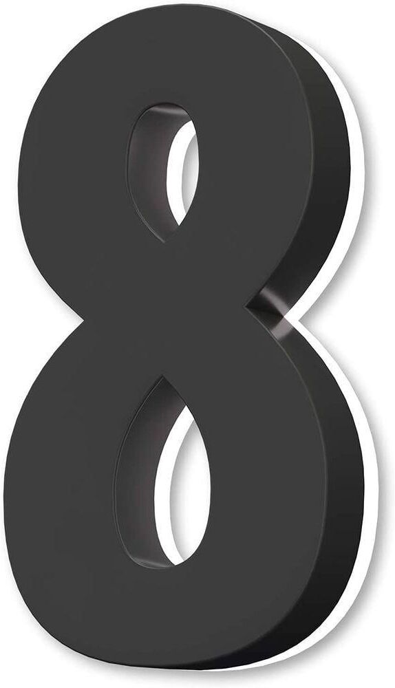 Movisa 8 in. Black Stainless Steel Hand-Polished LED Backlit House Number 8