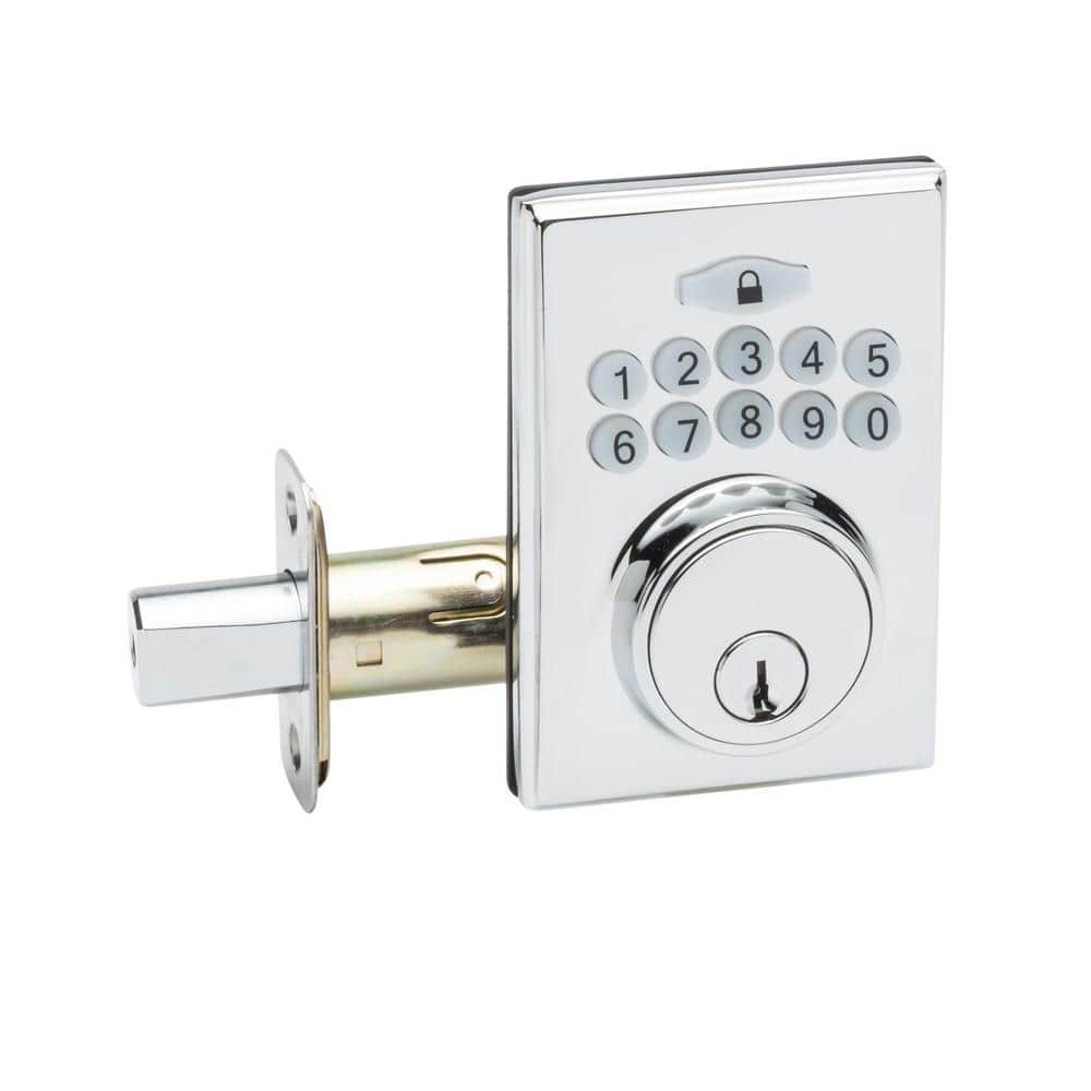 Copper Creek Square Electronic Keypad Polished Stainless Deadbolt