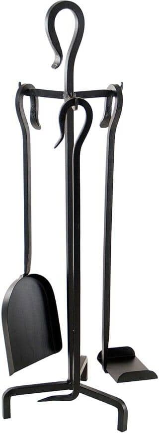 ACHLA DESIGNS 26 in. Tall Black Berlin Iron Set of 4 Mini Fireplace Tools