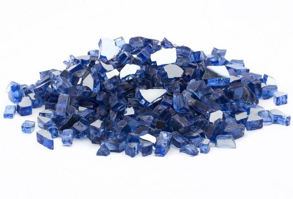 Margo Garden Products 1/2 in. 10 lb. Medium Cobalt Blue Reflective Tempered Fire Glass