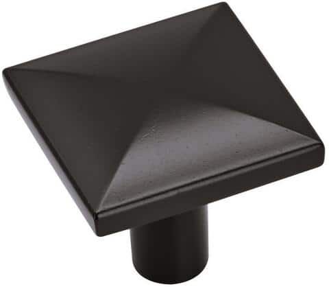 Amerock Extensity 1-1/8 in. (29 mm) Matte Black Square Cabinet Knob (10-Pack)