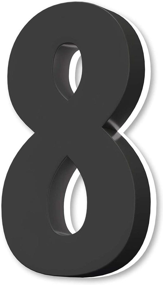 Movisa 5 in. Black Stainless Steel Hand-Polished LED Backlit House Number 8