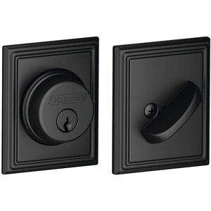 Schlage B60 Series Addison Matte Black Single Cylinder Deadbolt Certified Highest for Security and Durability