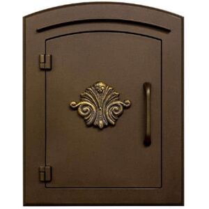 Manchester Bronze Column Mount Non-Locking Mailbox with Decorative Scroll Logo