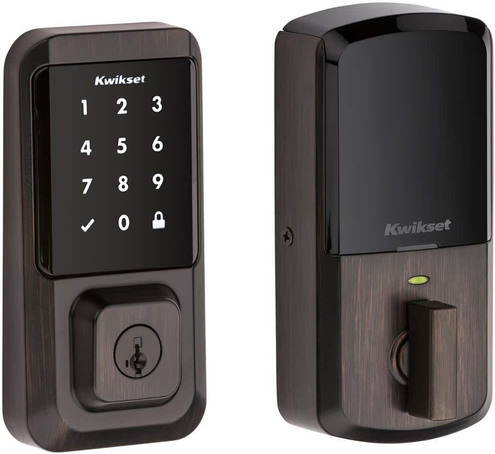 Kwikset HALO Venetian Bronze Single-Cylinder Keypad Electronic Smart Lock Deadbolt featuring SmartKey, Touchscreen and WiFi