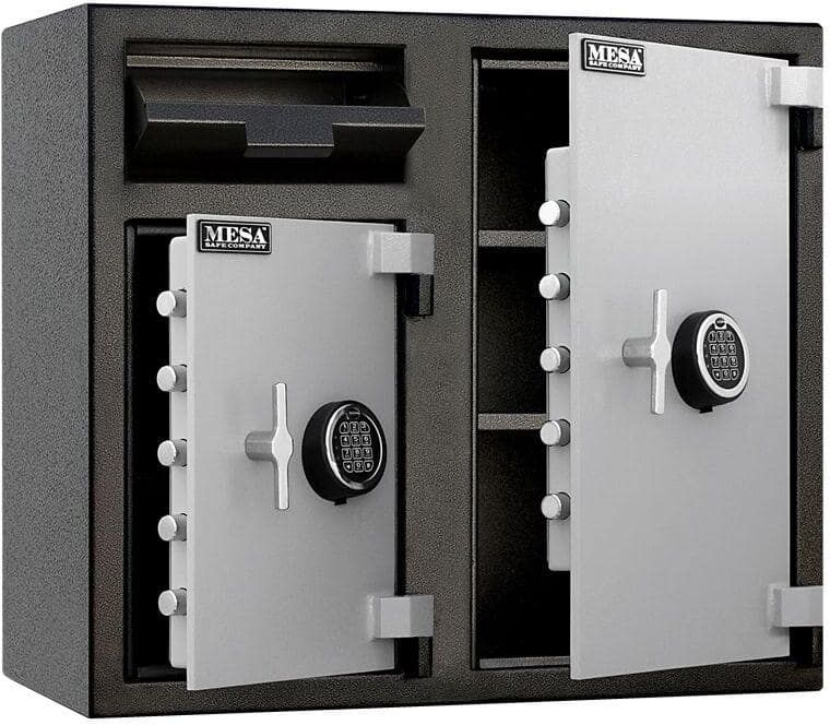 MESA 6.7 cu. ft. All Steel Depository Safe with Two Electronic Locks in 2-Tone, Black and Grey