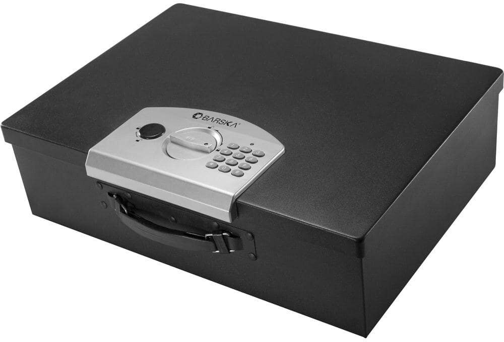 BARSKA 0.63 cu. ft. Steel Safe Digital Portable Keypad Lock Box, Black