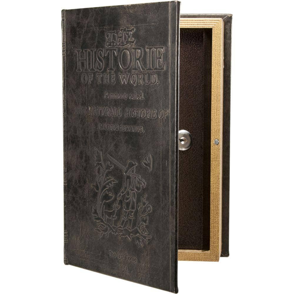 BARSKA 0.06 cu. ft. Steel Antique Book Lock Box Safe with Key Lock
