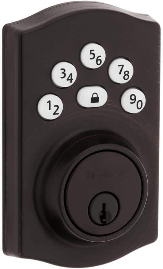 Kwikset Powerbolt 240 5-Button Keypad Venetian Bronze Traditional Electronic Deadbolt Door Lock