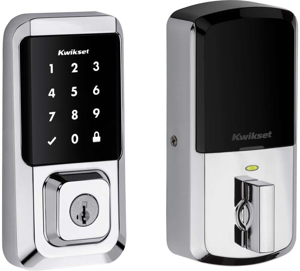 Kwikset HALO Polished Chrome Touchscreen WiFi Keypad Electronic Single-Cylinder Smart Lock Deadbolt featuring SmartKey Security