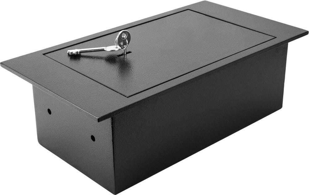 BARSKA 0.22 cu. ft. Steel Floor Safe With Key Lock, Black