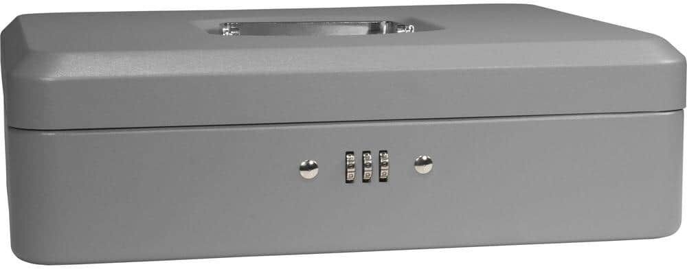 BARSKA 0.12 cu. ft. Cash Box Safe with Combination Lock, Grey