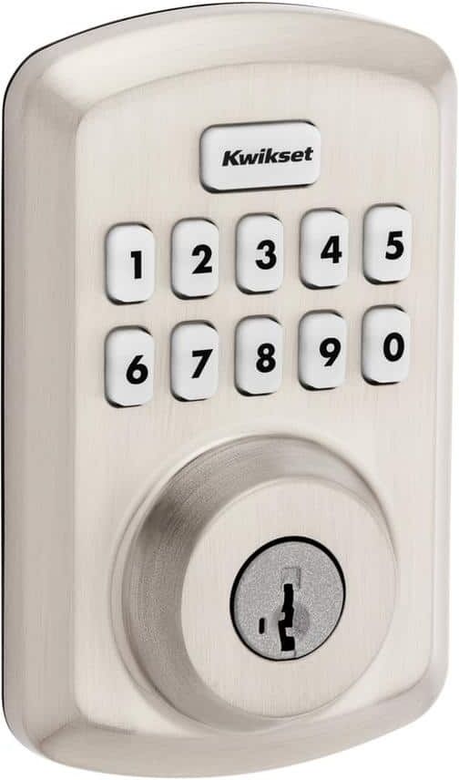 Kwikset Powerbolt 250 10-Button Keypad Satin Nickel Transitional Electronic Deadbolt Door Lock