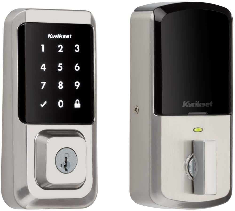 Kwikset HALO Satin Nickel Single-Cylinder Keypad Electronic Smart Lock Deadbolt Featuring SmartKey, Touchscreen and WiFi