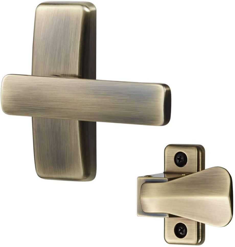 IDEAL SECURITY AJ Modern Lever Set For Storm Doors Antique Brass