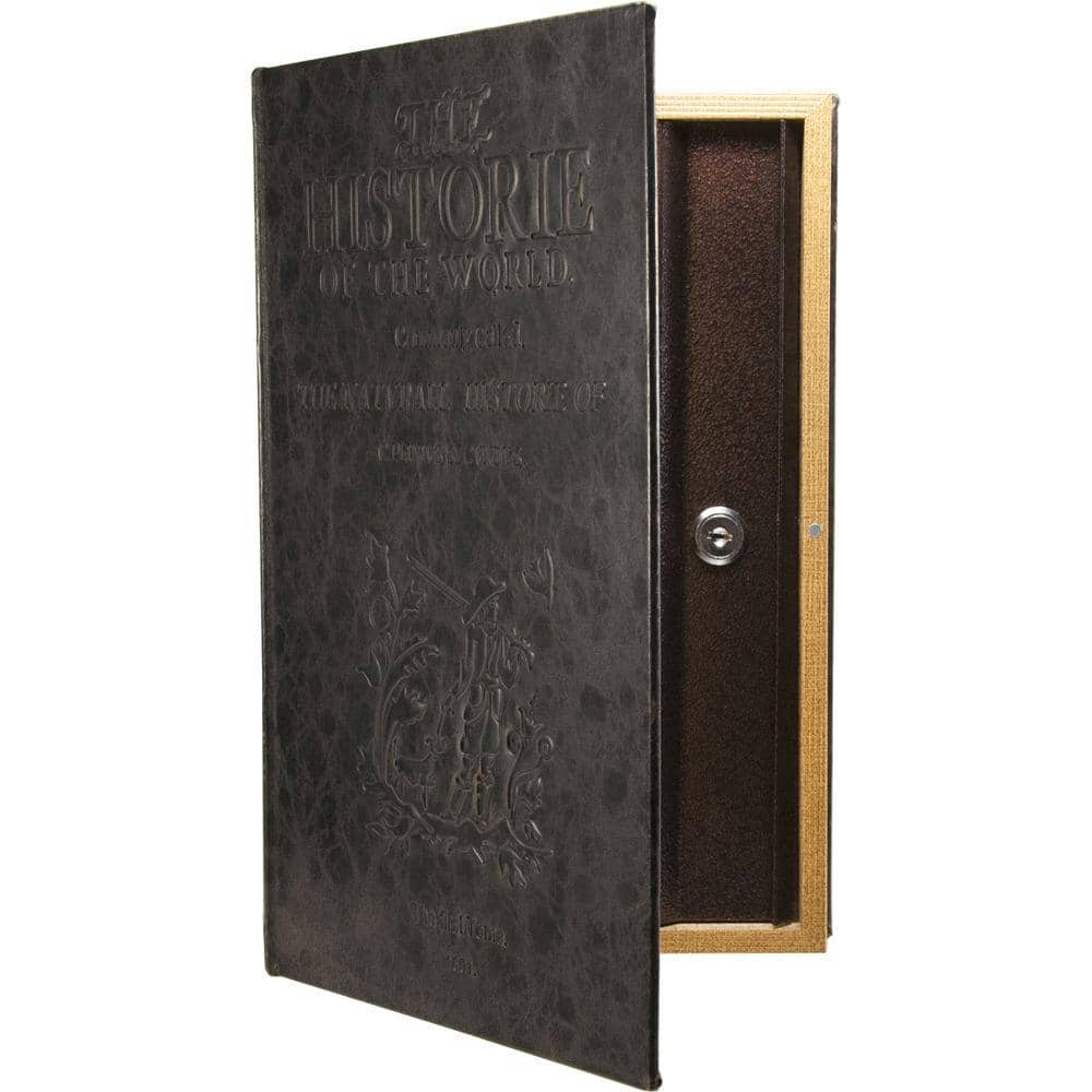 BARSKA 0.10 cu ft. Steel Large Antique Book Lock Box Safe with Key Lock
