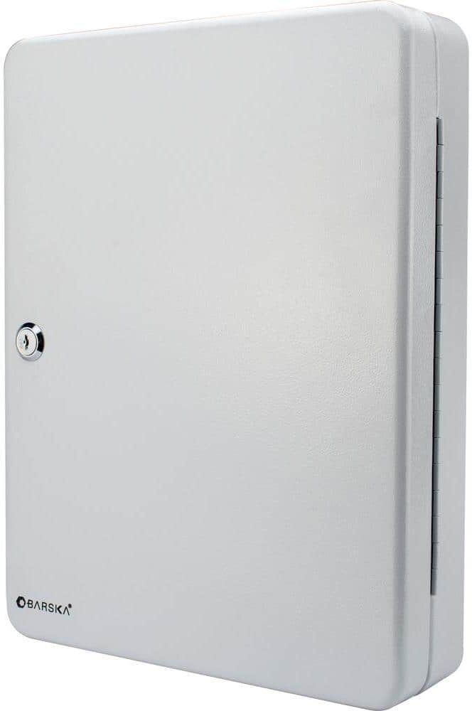 BARSKA 160-Position Steel Key Lock Box Safe with Key Lock, Gray