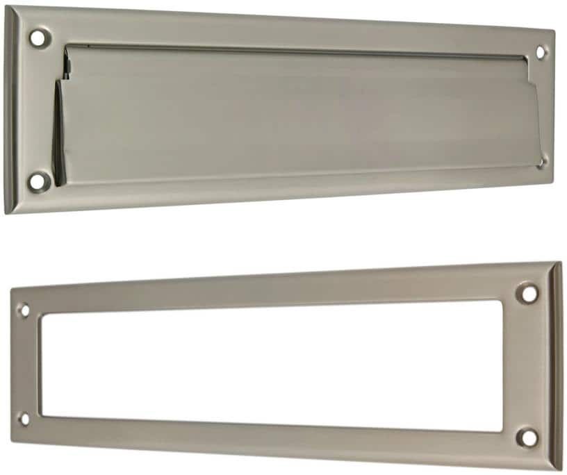 idh by St. Simons Satin Nickel Solid Brass Magazine Mail Slot Set