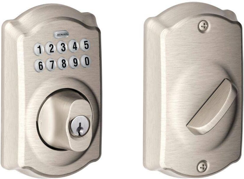 Schlage Camelot Satin Nickel Electronic Keypad Deadbolt