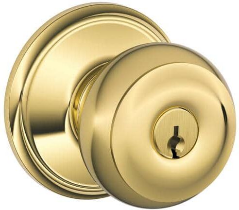 Schlage Accent Antique Brass Privacy Bed/Bath Door Handle with Wakefield Trim