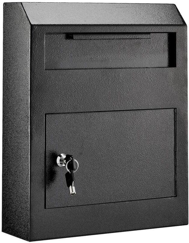 AdirOffice Black Heavy-Duty Secured Safe Drop Box Mailbox