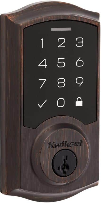 Kwikset SmartCode 270 Traditional Venetian Bronze Touchpad Single Cylinder Electronic Deadbolt Featuring SmartKey Security