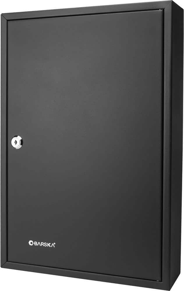 BARSKA 64-Position Steel Key Lock Box Safe with Key Lock, Black