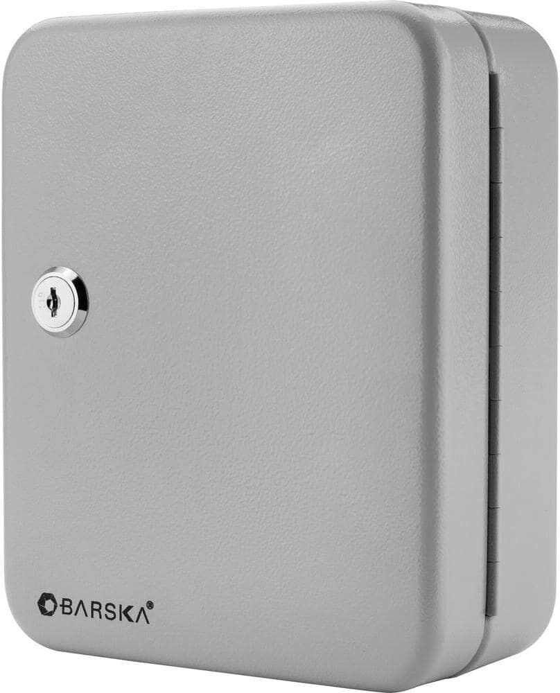 BARSKA 20-Position Steel Key Lock Box Safe with Key Lock, Gray