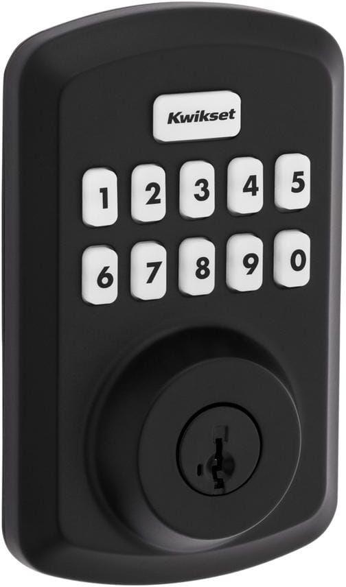 Kwikset Powerbolt 250 10-Button Keypad Matte Black Transitional Electronic Deadbolt Door Lock