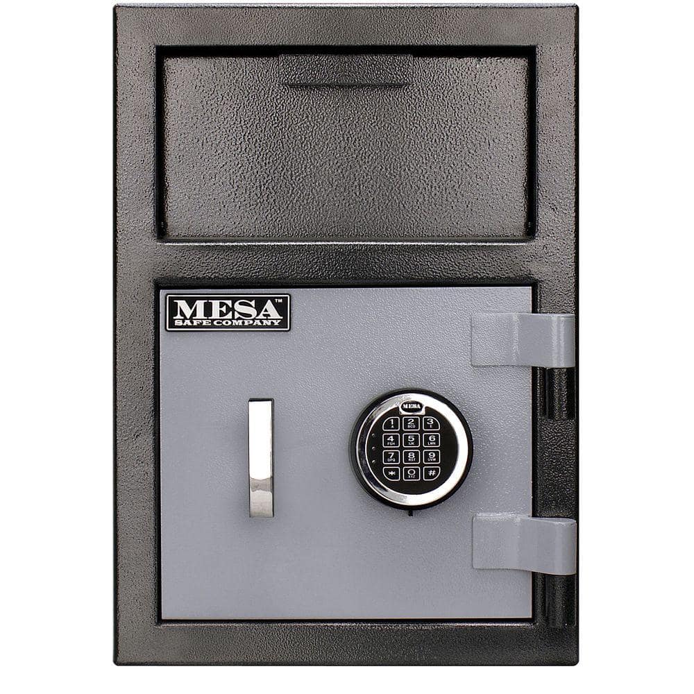 MESA 0.8 cu. ft. All Steel Depository Safe with Electronic Lock in 2-Tone, Black Grey