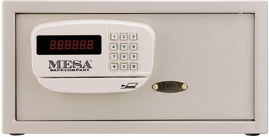 MESA 1.2 cu. ft. All Steel Hotel Safe with Electronic Lock, Cream