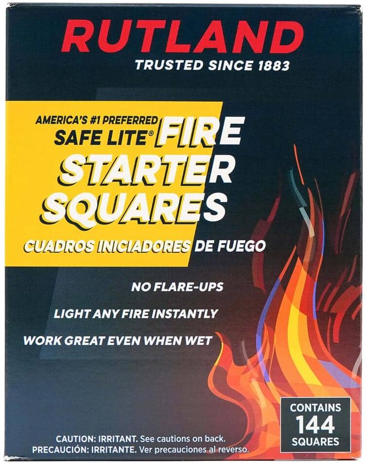 Rutland Safe Lite Fire Starter Squares (144-Pack)