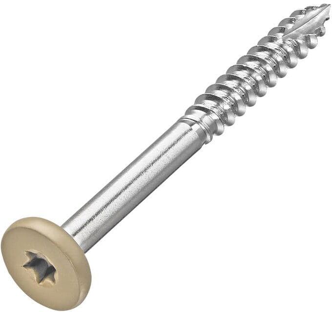 NewTechWood #9 x 1-7/8 in. Stainless Steel Star Drive Pan Head Composite Fascia Screw in Roman Antique (100-Pack)