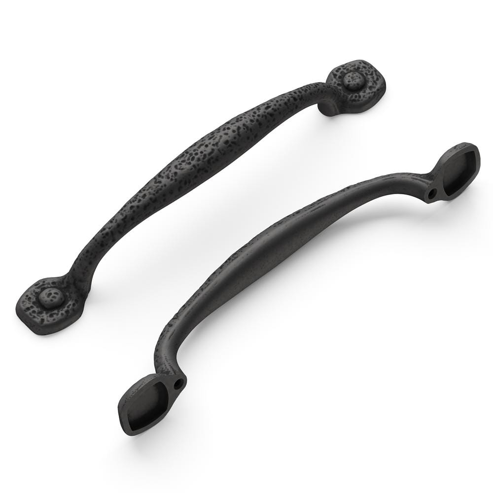 HICKORY HARDWARE Refined Rustic Collection 8 in. (203 mm) Center-to-Center Black Iron Finish Appliance Pull (5-Pack)
