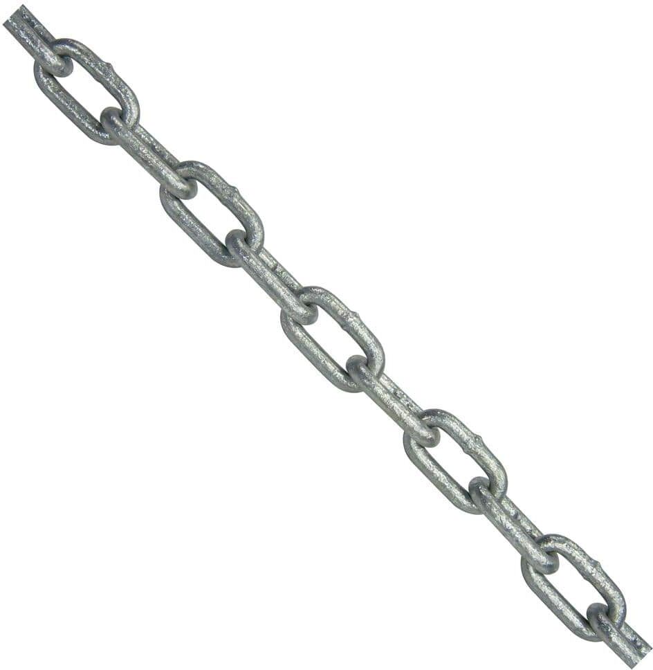 KingChain 5/16 in. x 70 ft. Steel Zinc-Plated Grade 30 Proof Tested Coil Chain with 1900 lbs. Safe Working Load