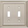 Franklin Brass Classic Architecture Satin Nickel Antimicrobial 2-Gang Decorator Wall Plate (4-Pack)