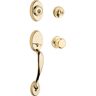 Kwikset Chelsea Lifetime Polished Brass Single Cylinder Door Handleset with Juno Door Knob Featuring SmartKey Security