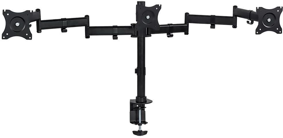 mount-it! 13 in. to 27 in. Screens Fully Adjustable Triple Computer Monitor Mount