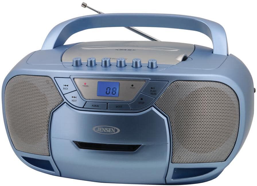 Jensen Portable Bluetooth Stereo MP3 Compact Disc Cassette Player/Recorder with AM/FM Radio