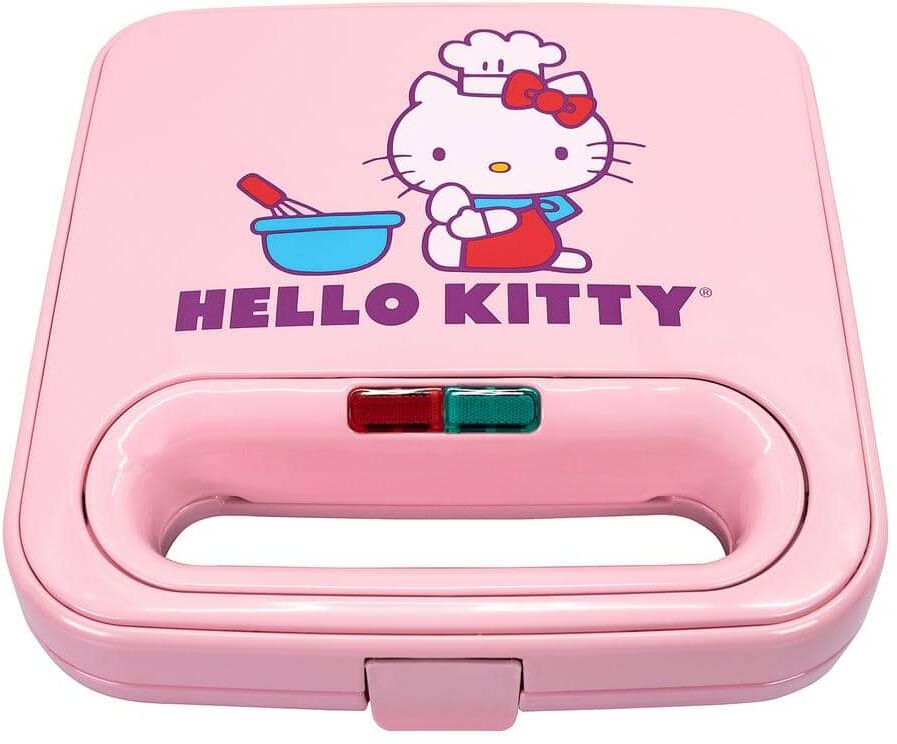 Uncanny Brands Hello Kitty 900-Watt Pink Double-Square American Waffle Maker