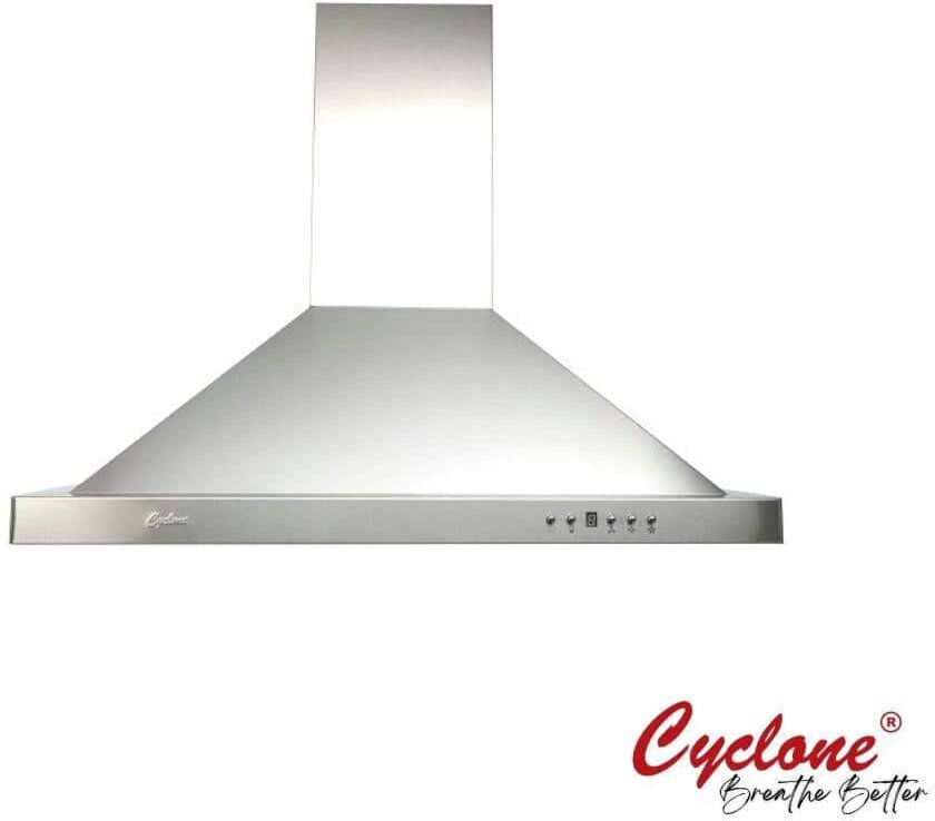 Cyclone 30 in. 550 CFM Pyramid Style Wall Mount Range Hood with LED Lights in Stainless Steel