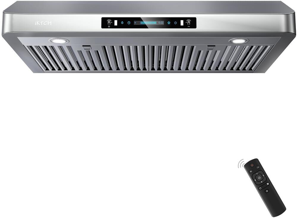 iKTCH 30 in. 900 CFM Ducted Under Cabinet Range Hood in Stainless Steel with LED light