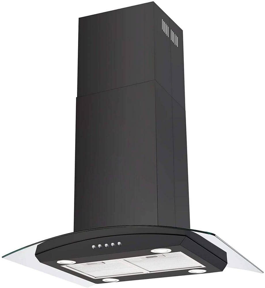 Tidoin 30 in. 900 CFM Smart Ducted Insert Under Cabinet Range Hood in Black with Removable Baffle Filters in Stainless Steel