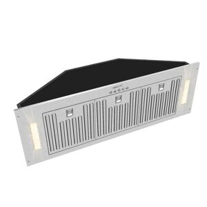 Akicon Range Hood Insert/Built-In 36 in. Ultra Quiet Powerful Vent Hood with LED Lights, 3-Speeds, 600 CFM, Stainless Steel, Silver