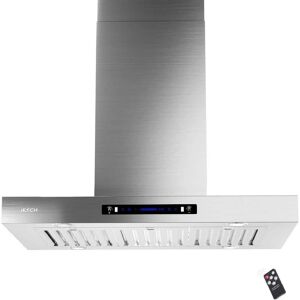 iKTCH 36 in. 900 CFM Ducted Island Mount with LED light Range Hood in Stainless Steel, Silver