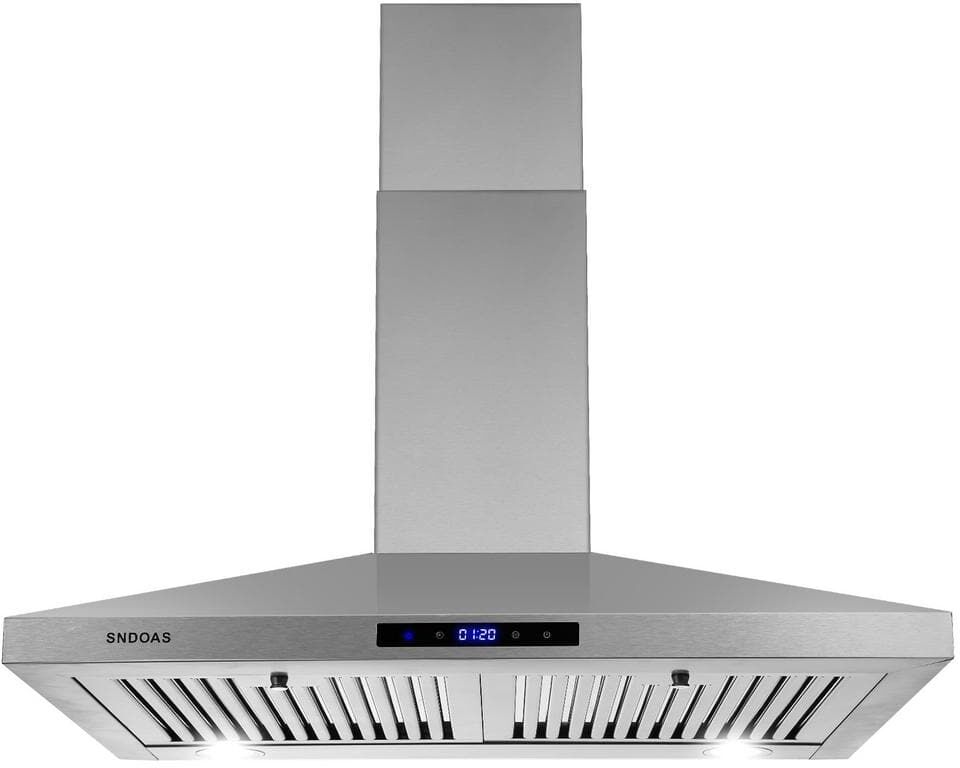 cadeninc 30 in. 350 CFM Ducted Wall Mount Kitchen Range Hood Stove Vented Hood Exhaust Fan in Stainless Steel Sliver