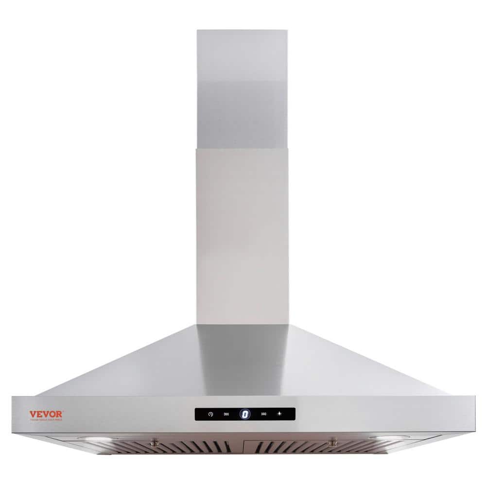 VEVOR 30 in. Wall Mount Range Hood Ductless Kitchen Stove Vent with Touch Control Panel, Silver