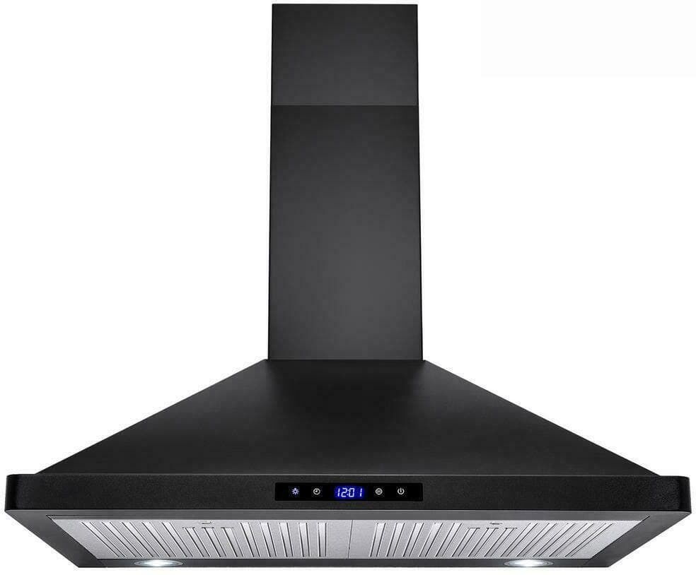 cadeninc 30 in. 350 CFM Ducted Wall Mount Kitchen Range Hood Stove Vented Hood Exhaust Fan in Stainless Steel Black