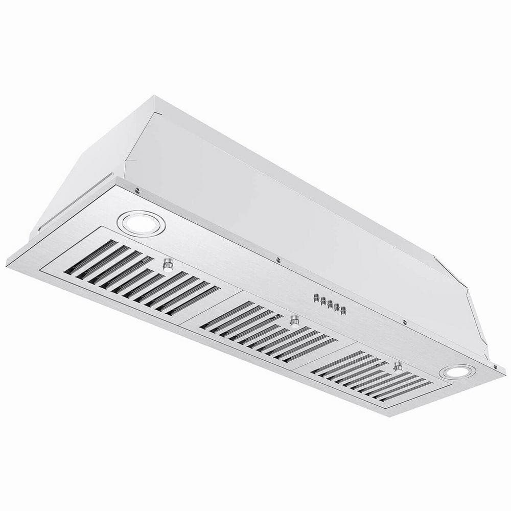 Insert Range Hood 800CFM 3-Speed 36 in. Stainless Steel Built-In Kitchen Stove Vent with LEDs